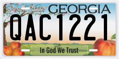 GA license plate QAC1221