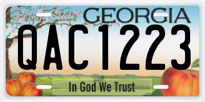 GA license plate QAC1223