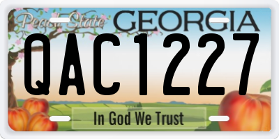 GA license plate QAC1227