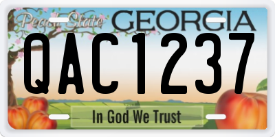 GA license plate QAC1237