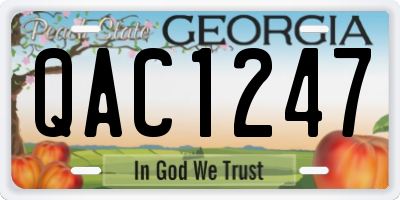 GA license plate QAC1247