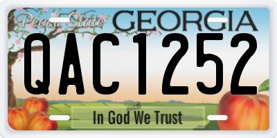 GA license plate QAC1252