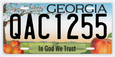 GA license plate QAC1255