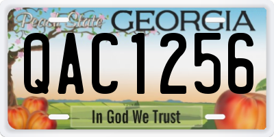 GA license plate QAC1256