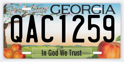 GA license plate QAC1259