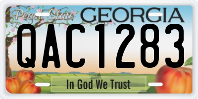 GA license plate QAC1283