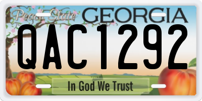 GA license plate QAC1292