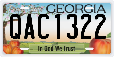 GA license plate QAC1322