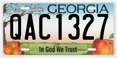 GA license plate QAC1327