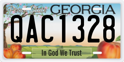 GA license plate QAC1328