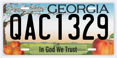 GA license plate QAC1329