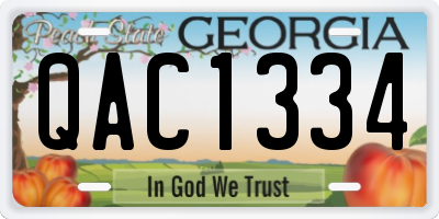 GA license plate QAC1334