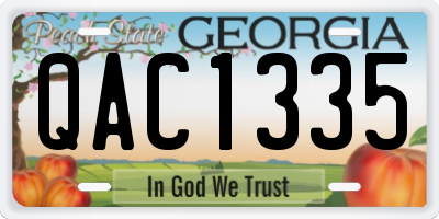 GA license plate QAC1335