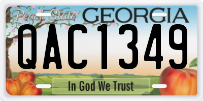 GA license plate QAC1349
