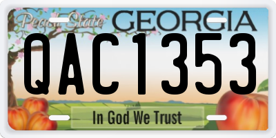 GA license plate QAC1353
