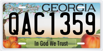 GA license plate QAC1359