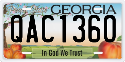 GA license plate QAC1360
