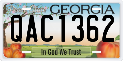GA license plate QAC1362