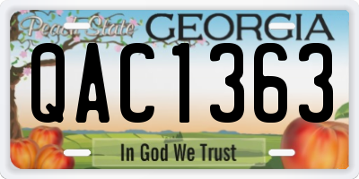 GA license plate QAC1363