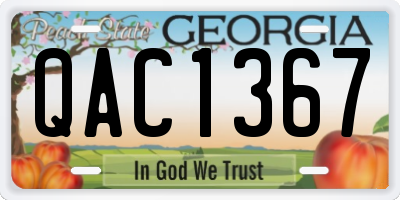 GA license plate QAC1367