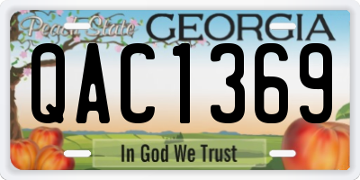 GA license plate QAC1369