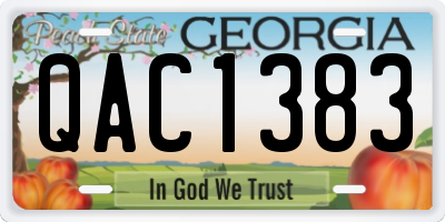 GA license plate QAC1383