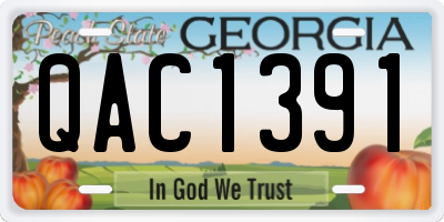 GA license plate QAC1391