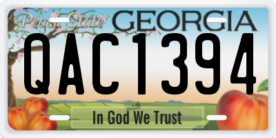 GA license plate QAC1394