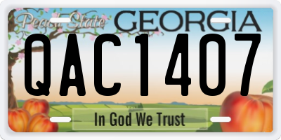 GA license plate QAC1407