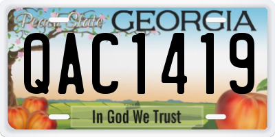 GA license plate QAC1419