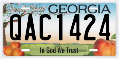 GA license plate QAC1424
