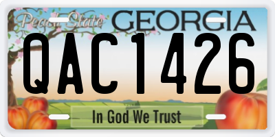 GA license plate QAC1426