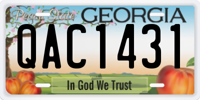 GA license plate QAC1431