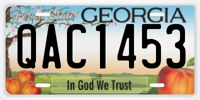 GA license plate QAC1453