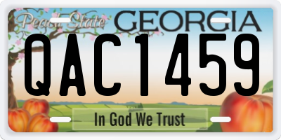 GA license plate QAC1459