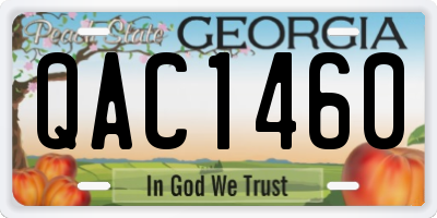GA license plate QAC1460