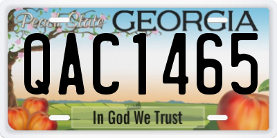 GA license plate QAC1465