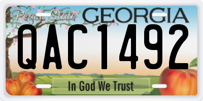 GA license plate QAC1492