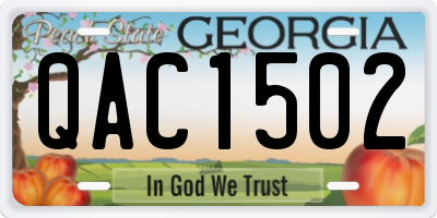GA license plate QAC1502
