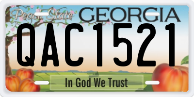 GA license plate QAC1521