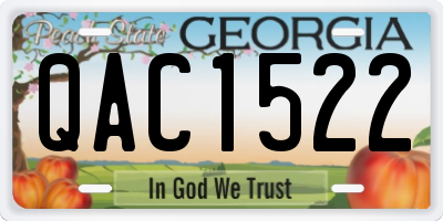 GA license plate QAC1522