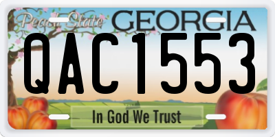 GA license plate QAC1553