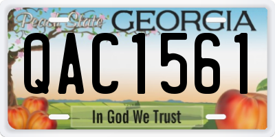 GA license plate QAC1561