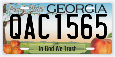 GA license plate QAC1565