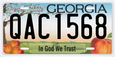 GA license plate QAC1568