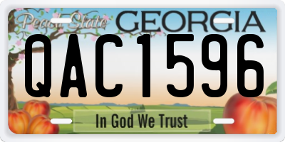 GA license plate QAC1596