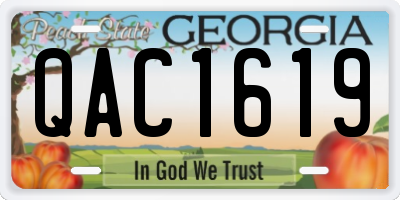 GA license plate QAC1619