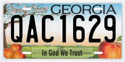 GA license plate QAC1629
