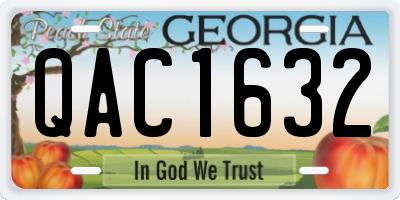 GA license plate QAC1632