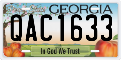GA license plate QAC1633